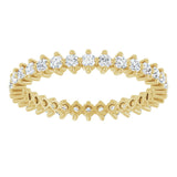 14K Gold Round Lab-Grown Diamond Eternity Band – 1.7 mm Stones - Yellow Gold - view 3