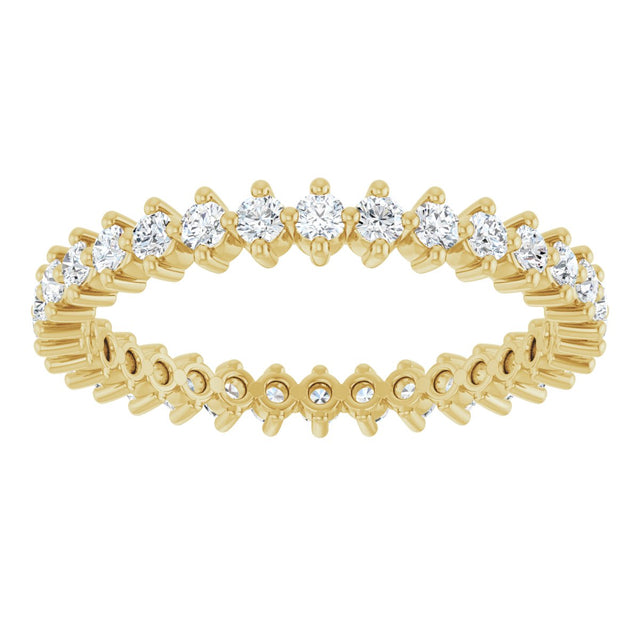 14K Gold Round Lab-Grown Diamond Eternity Band – 1.7 mm Stones - Yellow Gold - view 3