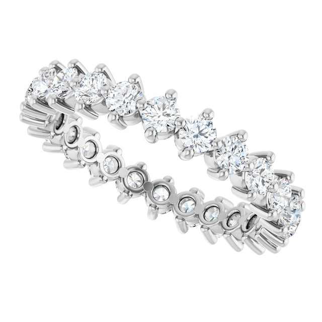 Platinum Round Lab-Grown Diamond Eternity Band – 2.5 mm Stones - view 5