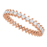14K Gold Round Lab-Grown Diamond Eternity Band – 1.7 mm Stones - Rose Gold - view 5