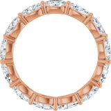 14K Gold Oval Natural Diamond Eternity Band – 5x3 mm Stones - Rose Gold - view 2