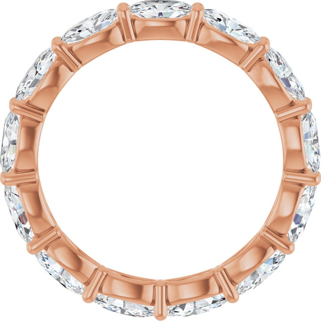 14K Gold Oval Lab-Grown Diamond Eternity Band – 5x3 mm Stones - Rose Gold - view 2