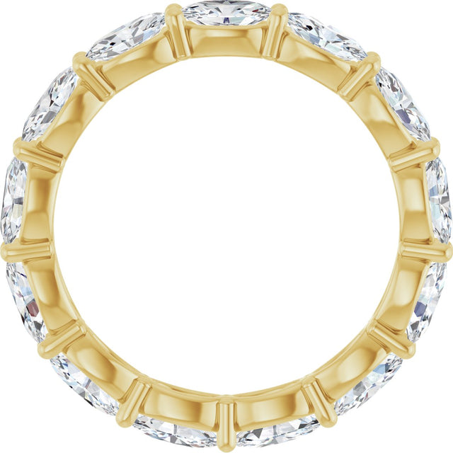 14K Gold Oval Lab-Grown Diamond Eternity Band – 5x3 mm Stones - Yellow Gold - view 2
