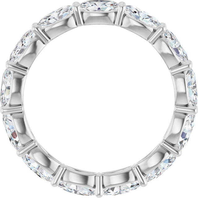 Platinum Oval Lab-Grown Diamond Eternity Band – 5x3 mm Stones - view 2