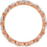 14K Gold Marquise Lab-Grown Diamond Eternity Band – 4.3x2.25 mm Stones - Rose Gold - view 2