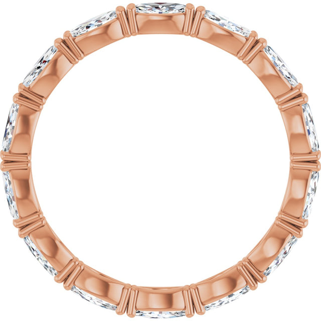 14K Gold Marquise Lab-Grown Diamond Eternity Band – 4.3x2.25 mm Stones - Rose Gold - view 2