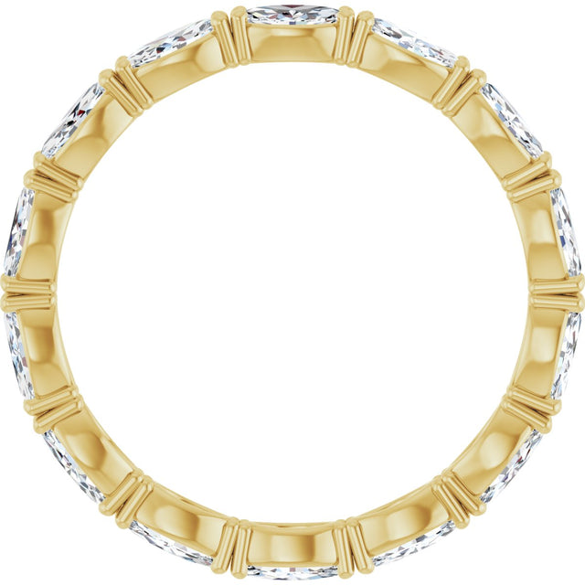 14K Gold Marquise Lab-Grown Diamond Eternity Band – 4.3x2.25 mm Stones - Yellow Gold - view 2