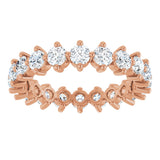 14K Gold Round Lab-Grown Diamond Eternity Band – 3 mm Stones - Rose Gold - view 3