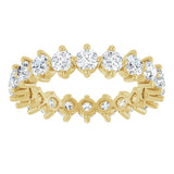 14K Gold Round Lab-Grown Diamond Eternity Band – 3 mm Stones - Yellow Gold - view 3