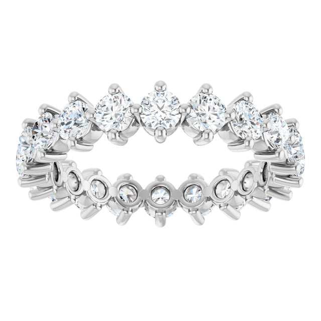 Platinum Round Lab-Grown Diamond Eternity Band – 3 mm Stones - view 3