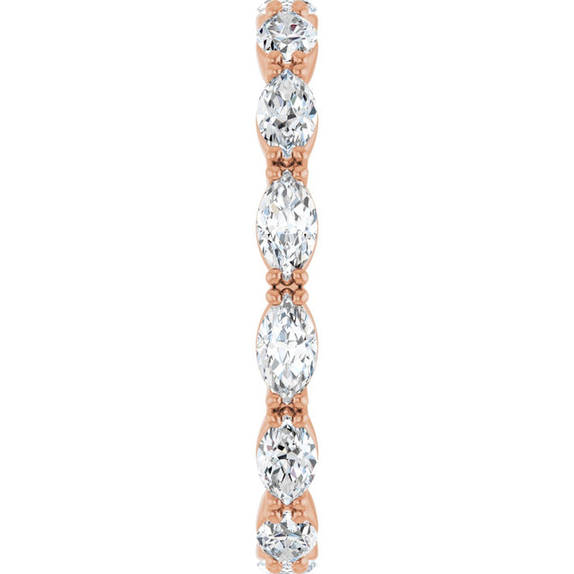14K Gold Marquise Lab-Grown Diamond Eternity Band – 4.3x2.25 mm Stones - Rose Gold - view 4