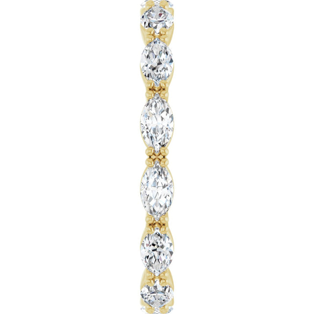 14K Gold Marquise Lab-Grown Diamond Eternity Band – 4.3x2.25 mm Stones - Yellow Gold - view 4