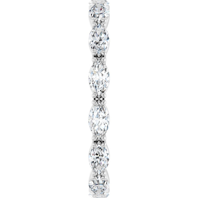 Platinum Marquise Lab-Grown Diamond Eternity Band – 4.3x2.25 mm Stones - view 4