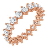 14K Gold Round Lab-Grown Diamond Eternity Band – 3 mm Stones - Rose Gold