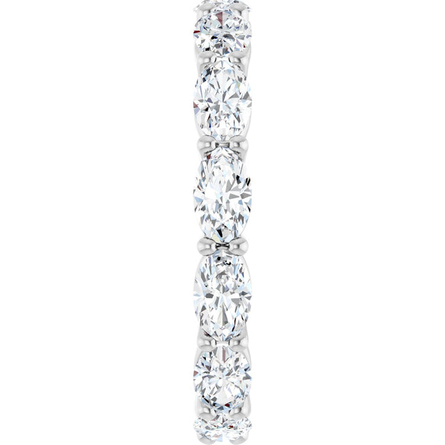 Platinum Oval Lab-Grown Diamond Eternity Band – 5x3 mm Stones - view 4