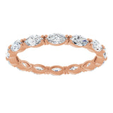 14K Gold Marquise Lab-Grown Diamond Eternity Band – 4.3x2.25 mm Stones - Rose Gold - view 3