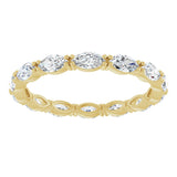 14K Gold Marquise Lab-Grown Diamond Eternity Band – 4.3x2.25 mm Stones - Yellow Gold - view 3