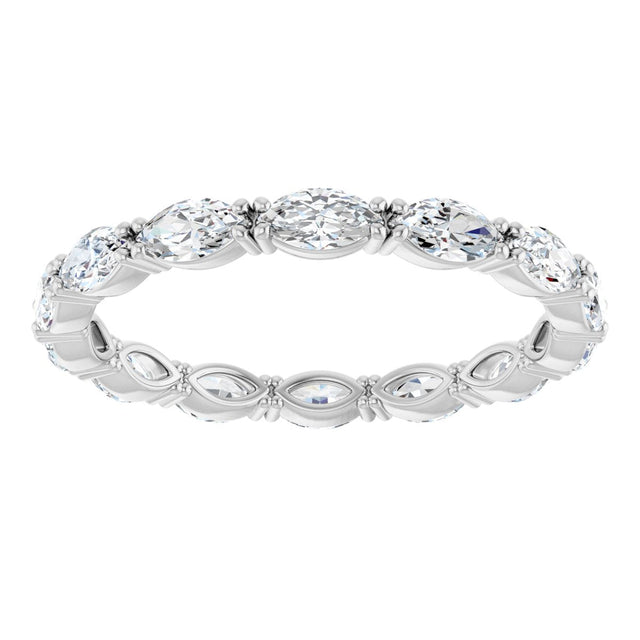 Platinum Marquise Lab-Grown Diamond Eternity Band – 4.3x2.25 mm Stones - view 3