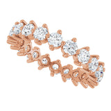 14K Gold Round Lab-Grown Diamond Eternity Band – 3 mm Stones - Rose Gold - view 5
