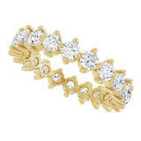 14K Gold Round Lab-Grown Diamond Eternity Band – 3 mm Stones - Yellow Gold - view 5