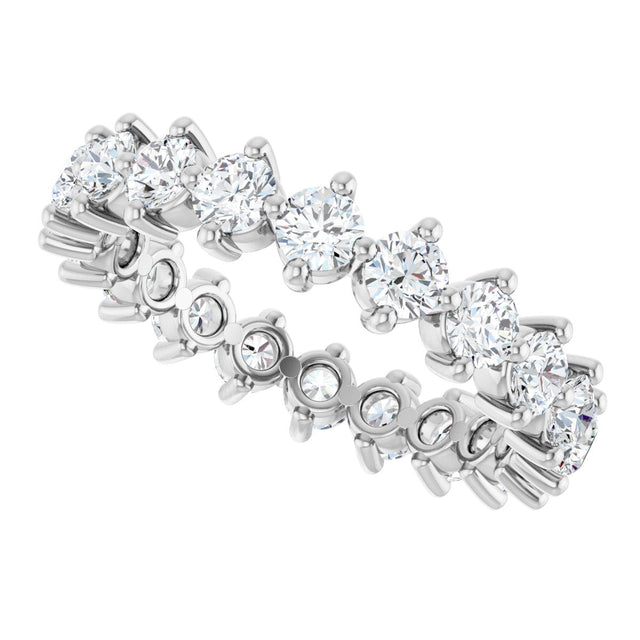 Platinum Round Lab-Grown Diamond Eternity Band – 3 mm Stones - view 5