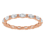 14K Gold Marquise Lab-Grown Diamond Eternity Band – 4x2 mm Stones - Rose Gold - view 3
