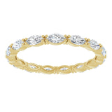14K Gold Marquise Natural Diamond Eternity Band – 4x2 mm Stones - Yellow Gold - view 3
