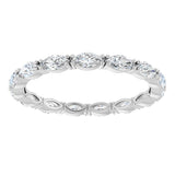 Platinum Marquise Natural Diamond Eternity Band – 4x2 mm Stones - view 3