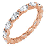 14K Gold Marquise Lab-Grown Diamond Eternity Band – 4.5x2.5 mm Stones - Rose Gold