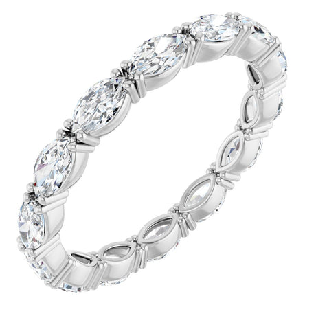 Platinum Marquise Natural Diamond Eternity Band – 4.5x2.5 mm Stones