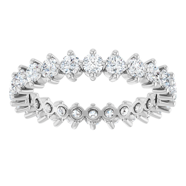 Platinum Round Lab-Grown Diamond Eternity Band – 2.5 mm Stones - view 3