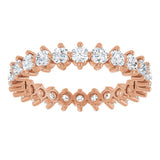14K Gold Round Lab-Grown Diamond Eternity Band – 2.5 mm Stones - Rose Gold - view 3