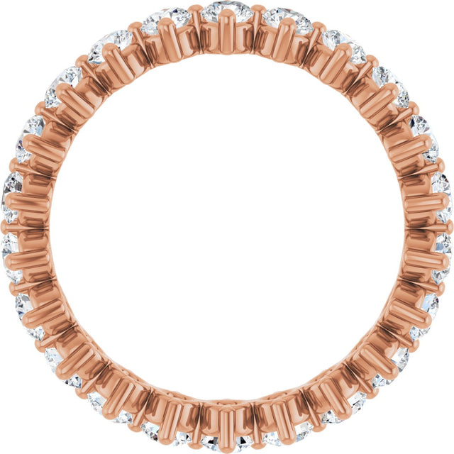 14K Gold Round Lab-Grown Diamond Eternity Band – 2.8 mm Stones - Rose Gold - view 2