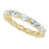 14K Gold Oval Lab-Grown Diamond Eternity Band – 5x3 mm Stones - Yellow Gold - view 5
