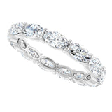 Platinum Oval Lab-Grown Diamond Eternity Band – 5x3 mm Stones - view 5