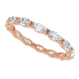 14K Gold Marquise Lab-Grown Diamond Eternity Band – 4.3x2.25 mm Stones - Rose Gold - view 5