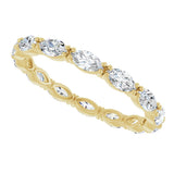 14K Gold Marquise Lab-Grown Diamond Eternity Band – 4.3x2.25 mm Stones - Yellow Gold - view 5