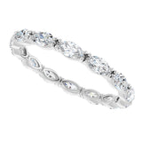Platinum Marquise Lab-Grown Diamond Eternity Band – 4.3x2.25 mm Stones - view 5