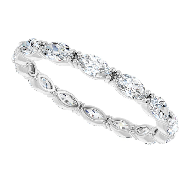Platinum Marquise Lab-Grown Diamond Eternity Band – 4.3x2.25 mm Stones - view 5