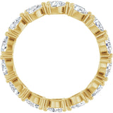 14K Gold Pear Lab-Grown Diamond Eternity Band – 4x3 mm Stones - Yellow Gold - view 2
