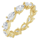 14K Gold Pear Lab-Grown Diamond Eternity Band – 5.5x3.5 mm Stones - Yellow Gold