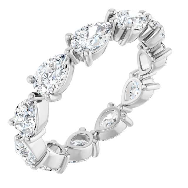 14K Gold Pear Lab-Grown Diamond Eternity Band – 5.5x3.5 mm Stones - White Gold