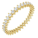 14K Gold Round Lab-Grown Diamond Eternity Band – 1.7 mm Stones - Yellow Gold
