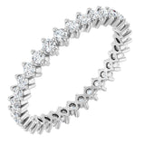 14K Gold Round Lab-Grown Diamond Eternity Band – 1.7 mm Stones - White Gold