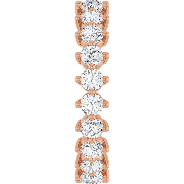 14K Gold Round Lab-Grown Diamond Eternity Band – 2.8 mm Stones - Rose Gold - view 4
