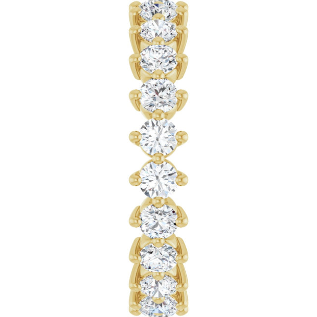 14K Gold Round Lab-Grown Diamond Eternity Band – 2.8 mm Stones - Yellow Gold - view 4