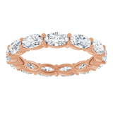 14K Gold Oval Lab-Grown Diamond Eternity Band – 5x3 mm Stones - Rose Gold - view 3