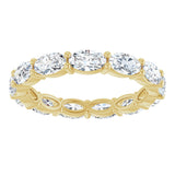 14K Gold Oval Lab-Grown Diamond Eternity Band – 5x3 mm Stones - Yellow Gold - view 3
