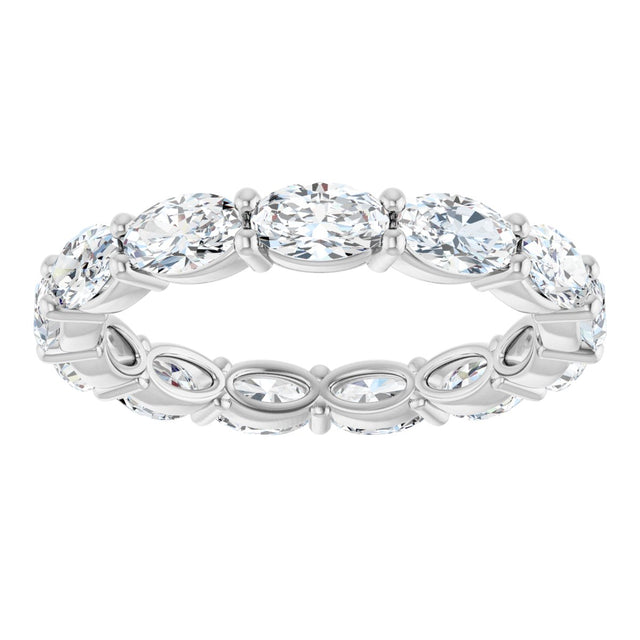 Platinum Oval Lab-Grown Diamond Eternity Band – 5x3 mm Stones - view 3