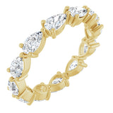 14K Gold Pear Lab-Grown Diamond Eternity Band – 5x3 mm Stones - Yellow Gold
